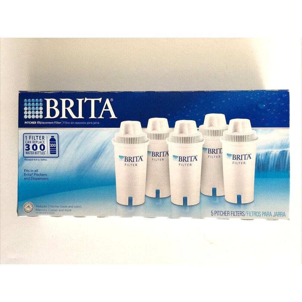 5 pk Genuine Brita Standard Replacement Water Filters for Pitchers & Dispensers